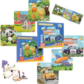 2 Pack Magnetic Puzzles Toys for Kids Age 3-5, Magnets Puzzle for Childrens, Ideal Gifts for Toddler, Educational Sensory Wooden Puzzles, Preschool Toys (2 Pack, Vehicles + Ocean)