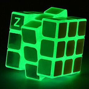3x3 Blue Fluorescent Speed Cube Glow in Dark Magic Speed Cube 3-D Brain Teasers IQ Puzzles for Kids and Adults (3x3 Blue Fluorescent)