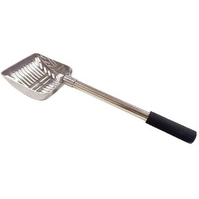 32 inch Cat Litter Scooper Metal Cat Litter Scoop Long Handle Cat Scoop Litter Box Scooper Non-Stick Aluminum Deep Shovel Litter Scoop Large Kitty Sifter Scoop Manages Big Clumps of Multi-Cat Families