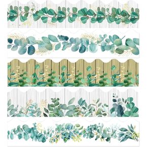 Bulletin Board Borders Decorations 90 Pieces 100 Feet, Scalloped Border Trim Colorful Bulletin Board Trim, 5 Kinds of Design Blackboard School Classroom Frame.