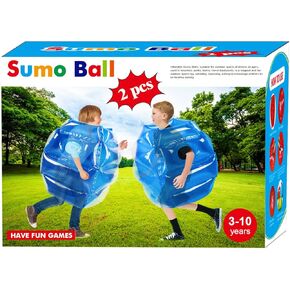 ZHUYNXIR 2 PC Kids Sumo Balls, Kids Bumper Bounce Balls, Sumo Balls for Kids, Lawn Game Ball for Child Outdoor Team Gaming Play for 3-12 Ages (24 inch, Blue+Blue) in Kuwait
