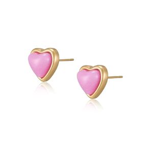Heart Stud Earrings for Women 10mm 14K Gold Plated Handmade Heart Crystal Earrings Gemstone Earrings Birthstone Jewelry Gifts for Mother Daughter Wife Mom Girlfriend Her (malachite)