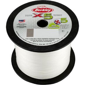 Berkley x5 Braid Superline, Crystal, 20-Pound Break Strength, 328yd Fishing Line, Suitable for Freshwater and Saltwater Environments in Kuwait