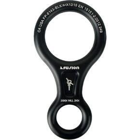 Fusion Climb Aluminum Figure 8 Descender Climbing Gear Downhill Equipment 35KN/3500kg 7075 Aluminum Alloy Rigging Plate for Climbing Belaying and Rappeling Device