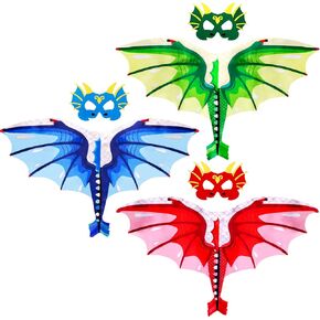 Dragon Wings Costume for Kids Dinosaur-Masks as Party Favors Toddler Dress-Up Clothes Dramatic Play Birthday Gifts