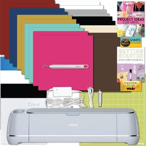 Cricut Maker 3 Machine with Vinyl and Iron-On Bundle - Beginner Friendly Craft Cutting Machine Set with Essential Materials, HTV and Adhesive Vinyl Variety Pack- DIY Decor Projects, Apparel and Decals