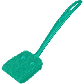 Pawfly Fish Tank Cleaning Tools Aquarium Algae Scraper Sponge Brush Cleaning Scrubber with 10 inch Non-Slip Handle for Glass Fish Tanks