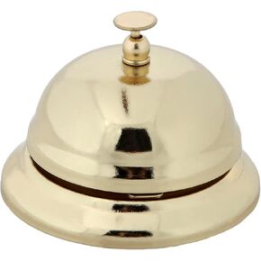 HOME-X Hotel-Style Call Bell, Service Bell for Reception Desks, Classroom Tables, Restaurant Counters, and Homes, Gold Bell for Offices