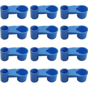 12Pcs Automatic Bird Drinker Feeder Plastic Soda Pop Water Bottle Cup or Pigeons Parrot Chicken Feeder Poultry Cage Cup Supplies (Blue) in Saudi Arabia