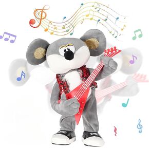 Dancing Singing Plush Toy, Stuffed Toys, Body Shaking, and Guitar Shaking, Punk Molding, One Button Control, Children's Education Toys, Musical Intelligence Development