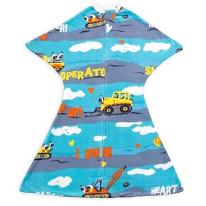 SleepingBaby Zipadee-Zip Transition Swaddle - Fleece Baby Swaddling Blanket with Zipper - Fleece Basil, Medium (6-12 Month)