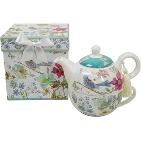 مجموعة Lightahead Bone China Tea لمجموعة واحدة بتصميم وردي، في صندوق هدايا جذاب مصنوع يدويًا وقابل لإعادة الاستخدام (مع خرزة وشريط)