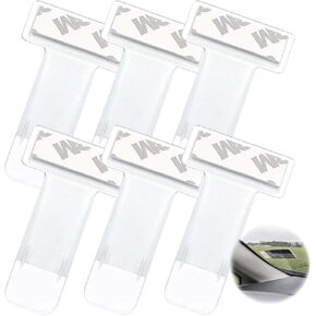 سيارة حامل تذكرة Esteopt، حزمة من 6 مشبك حامل سيارة شفاف، حامل تصريح وقوف السيارات، حامل تصريح وقوف السيارات، مشابك تذاكر ذاتية اللصق للزجاج الأمامي لتصريح وقوف السيارات in Kuwait