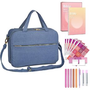 Orionstar Bible Cover with Study Journaling Kit, Bible Cover Case for Women, Bible Case with Shoulder Strap, Surface Zippered Storage Pocket, Bible Gift