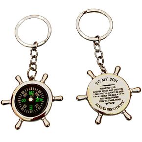 to My Son Compass Personalized Keychain Compass with Case Gift for Son,to My Son Gift,Mom to Son Gift Dad to Son, Grandson Gift, Pocket Compass