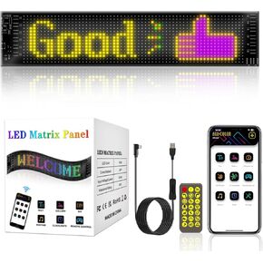 لافتة Maksone LED للسيارة - لوحة مصفوفة LED مرنة مقاس 15 × 4 بوصة | شاشة عرض قابلة للبرمجة بنفسك | تحكم بلوتوث USB 5V | مثالي للحفلات وحفلات الزفاف والمهرجانات والمزيد!