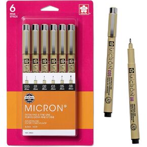 SAKURA Pigma Micron Fineliner Pens - Archival Black Ink Pens - Pens for Writing, Drawing, or Journaling - Assorted Point Sizes - 72 Pack
