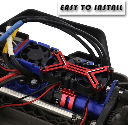 Motor Cooling Fan Upgrades Part for 1/8 1/7 Arrma RC Car,Brushed Brushless 20000 RPM High Speed 30mm Cooling Fan Heatsink with 40-42mm Adjustable Mount for 4274 4068 4268 Motor,Red in Kuwait