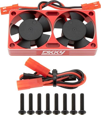 DKKY RC Motor Cooling Fan Heatsink 30mm Dual Fan for ARRMA Axial Traxxas 1/6 1/8 1/10 RC Crawler Car 3650 550 3660 4274 4068 4268 Motor (Black) in Kuwait