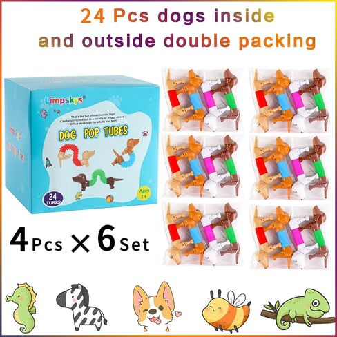 Dog pop Tubes fidgets,Dog Party Favors, Stocking Stuffers for Kids in Kuwait