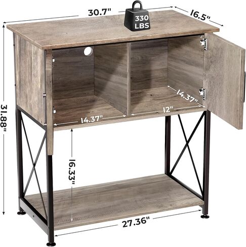 20-29 Gallon Aquarium Stand Metal Frame Fish Tank Stand with Cabinet Storage, for 20 Gallon Long Aquarium,30.7" L*16.5" W Tabletop,330LBS Capacity Grey PG01YGZ in Saudi Arabia