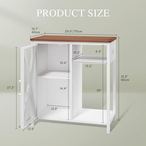 YITAHOME Fish Tank Stand with Power Outlets & LED Light, 20-29 Gallon Metal Aquarium Stand with Cabinet for Fish Tank Accessories Storage for Turtle Tank, Reptile Terrarium, 350LBS Capacity, White in Saudi Arabia