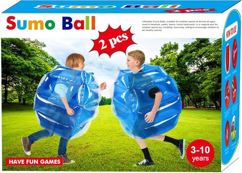 ZHUYNXIR 2 PC Kids Sumo Balls, Kids Bumper Bounce Balls, Sumo Balls for Kids, Lawn Game Ball for Child Outdoor Team Gaming Play for 3-12 Ages (24 inch, Blue+Blue) in Kuwait