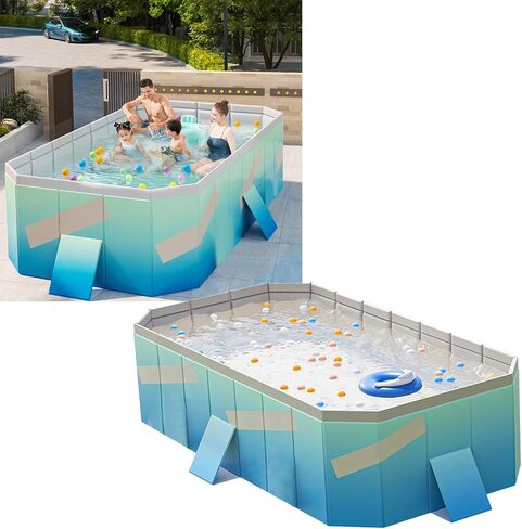 حمام سباحة قابل للطي من مادة PVC، يمنع التسرب، 4 طبقات قابلة للطي، حمام سباحة خالٍ من التضخم للأماكن الخارجية (1.6 م / 63 بوصة) in Kuwait