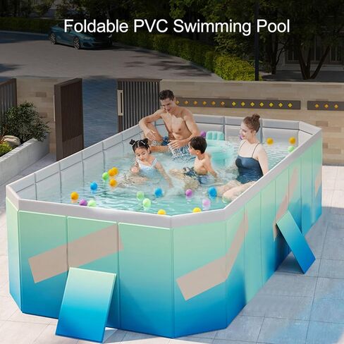 حمام سباحة قابل للطي من مادة PVC، يمنع التسرب، 4 طبقات قابلة للطي، حمام سباحة خالٍ من التضخم للأماكن الخارجية (1.6 م / 63 بوصة) in Kuwait