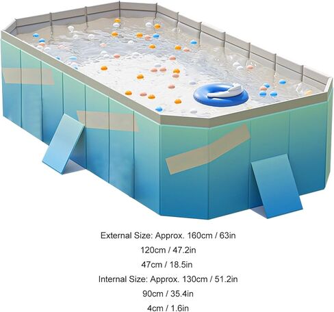 حمام سباحة قابل للطي من مادة PVC، يمنع التسرب، 4 طبقات قابلة للطي، حمام سباحة خالٍ من التضخم للأماكن الخارجية (1.6 م / 63 بوصة) in Kuwait