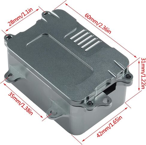 1/10 receiver box Aluminum Alloy Receiver Box ESC Radio Electronic Tray for 1/10 RC Crawler Axial SCX10 D90 D110 Chassis SCX10 upgrades accessories (1/10 receiver box grey) in Saudi Arabia