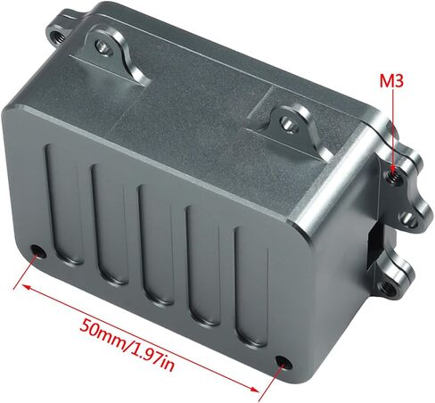 1/10 receiver box Aluminum Alloy Receiver Box ESC Radio Electronic Tray for 1/10 RC Crawler Axial SCX10 D90 D110 Chassis SCX10 upgrades accessories (1/10 receiver box grey) in Saudi Arabia