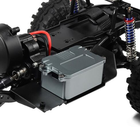 1/10 receiver box Aluminum Alloy Receiver Box ESC Radio Electronic Tray for 1/10 RC Crawler Axial SCX10 D90 D110 Chassis SCX10 upgrades accessories (1/10 receiver box grey) in Saudi Arabia