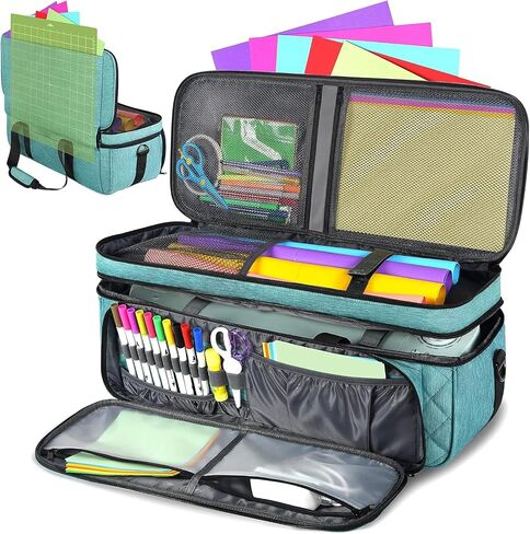 YOREPEK Double-Layer Carrying Case Compatible with Cricut Maker 3, Maker, Explore 3, Explore Air 2, Die Cut Machine, Water Resistant Storage Tote Bag with Cutting Mat Pocket for Accessories, Floral in Saudi Arabia