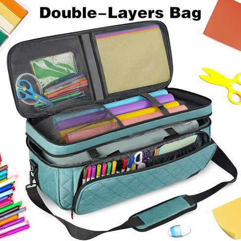 YOREPEK Double-Layer Carrying Case Compatible with Cricut Maker 3, Maker, Explore 3, Explore Air 2, Die Cut Machine, Water Resistant Storage Tote Bag with Cutting Mat Pocket for Accessories, Floral in Saudi Arabia
