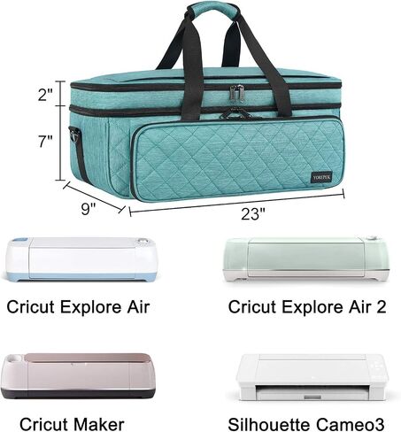 YOREPEK Double-Layer Carrying Case Compatible with Cricut Maker 3, Maker, Explore 3, Explore Air 2, Die Cut Machine, Water Resistant Storage Tote Bag with Cutting Mat Pocket for Accessories, Floral in Saudi Arabia