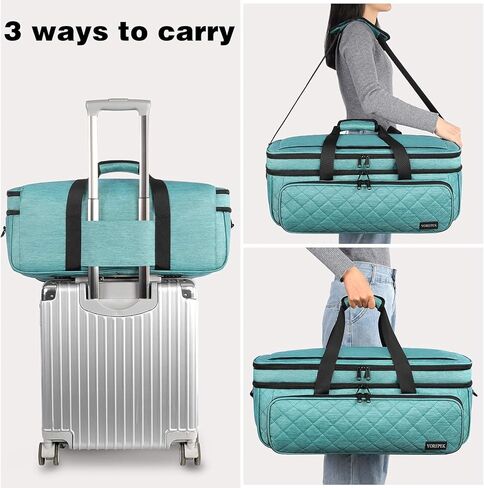 YOREPEK Double-Layer Carrying Case Compatible with Cricut Maker 3, Maker, Explore 3, Explore Air 2, Die Cut Machine, Water Resistant Storage Tote Bag with Cutting Mat Pocket for Accessories, Floral in Saudi Arabia