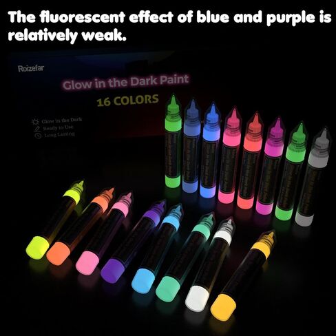 Roizefar Glow in the Dark Paint, 10 Colors Permanent Fabric Paints in Saudi Arabia