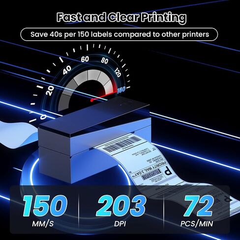 Bluetooth Thermal Label Printer 4x6, 249BT Shipping Label Printer for Small Business, 4x6 Thermal Shipping Label Printer for Shipping Packages, Compatible with USPS, Shopify, Amazon in Kuwait