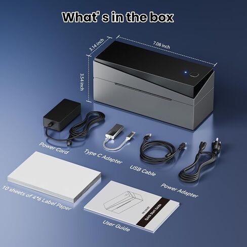 Bluetooth Thermal Label Printer 4x6, 249BT Shipping Label Printer for Small Business, 4x6 Thermal Shipping Label Printer for Shipping Packages, Compatible with USPS, Shopify, Amazon in Kuwait