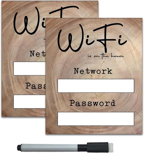 2 Pack Magnetic Wifi Password Sign, 5x6 In Wifi Fridge Magnets Wifi Password Sign Network Login Magnet Wifi Sign for Home Fridge Magnet with Black Dry Erase (wifi sign fridge magnet) in Saudi Arabia