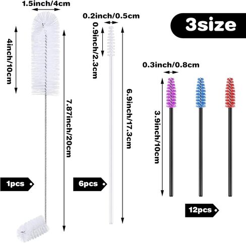 Hummingbird Feeder Cleaning Brush 19 Pieces 3 Size Mini Nylon Brush Set Double Headed Hummingbird Brush Clean Hard to Reach Places Tiny Cleaning Brush Kit 2 in 1 Hummingbird Brush(Black) in Kuwait