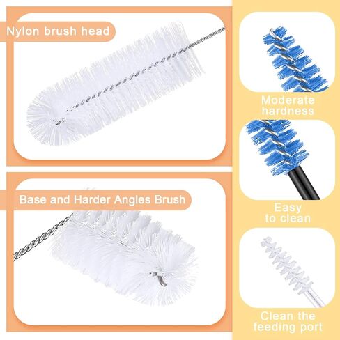 Hummingbird Feeder Cleaning Brush 19 Pieces 3 Size Mini Nylon Brush Set Double Headed Hummingbird Brush Clean Hard to Reach Places Tiny Cleaning Brush Kit 2 in 1 Hummingbird Brush(Black) in Kuwait