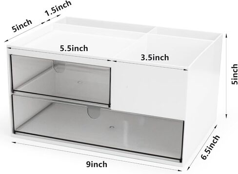 Desk Organizer-3 Tier Stackable Storage Drawers with 6 Compartments White Stackable Great for Makeup, Bathroom Organization Accessories Etc (White) in Saudi Arabia