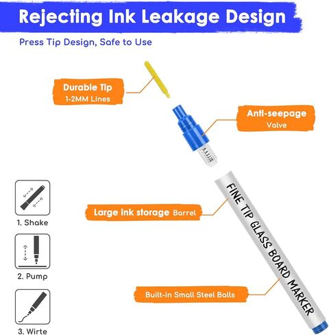 maxtek Neon Dry Erase Markers for Glass,Window Markers for Dry Erase Board,Chalkboard,LED Note Board,Acrylic Refrigerator Calendar,Chisel Tip,Low Odor,Assorted Colors,9 Count in Saudi Arabia