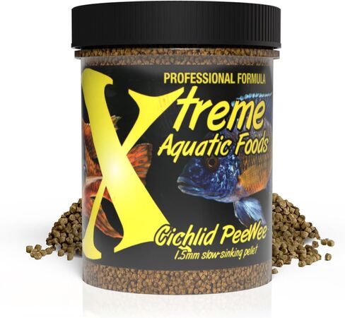 Xtreme Cichlid Peewee 1.5 mm Pellets - Proven Nutrition for Cichlids - Balanced Amino Acids, Boost Immune & Digestive Health, Color & Energy, Max Protein Freshwater Fish Food – USA Farm Grown (20oz) in Saudi Arabia