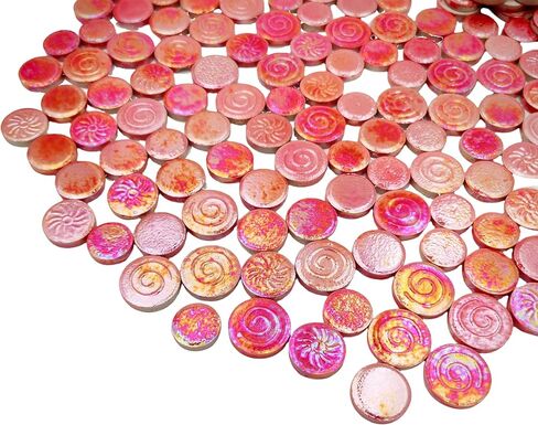 1.1 رطل مختلط 3 أحجام عشوائية من بلاط الفسيفساء الخزفي الدائري، صناعة يدوية من بلاط الفسيفساء الخزفي الإبداعي لألواح الحرف اليدوية وأواني الزهور والمزهريات والكؤوس الفسيفساء ديكور المنزل المصنوع يدويًا (قوس قزح أسود) in Kuwait