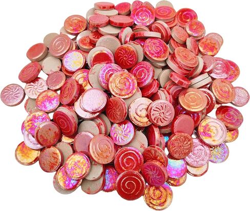 1.1 رطل مختلط 3 أحجام عشوائية من بلاط الفسيفساء الخزفي الدائري، صناعة يدوية من بلاط الفسيفساء الخزفي الإبداعي لألواح الحرف اليدوية وأواني الزهور والمزهريات والكؤوس الفسيفساء ديكور المنزل المصنوع يدويًا (قوس قزح أسود) in Kuwait