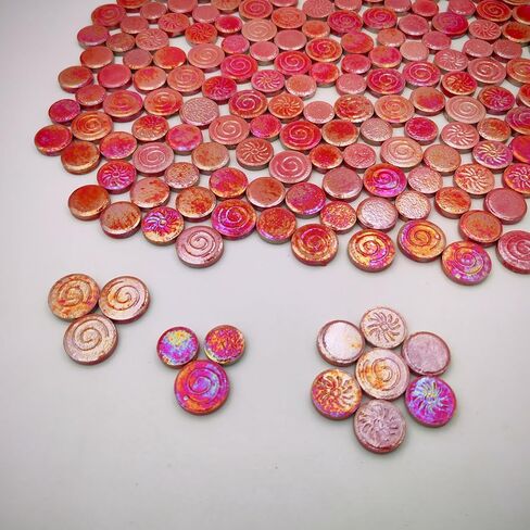 1.1 رطل مختلط 3 أحجام عشوائية من بلاط الفسيفساء الخزفي الدائري، صناعة يدوية من بلاط الفسيفساء الخزفي الإبداعي لألواح الحرف اليدوية وأواني الزهور والمزهريات والكؤوس الفسيفساء ديكور المنزل المصنوع يدويًا (قوس قزح أسود) in Kuwait