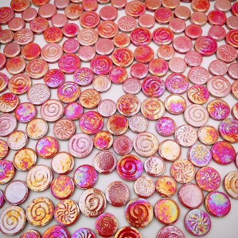 1.1 رطل مختلط 3 أحجام عشوائية من بلاط الفسيفساء الخزفي الدائري، صناعة يدوية من بلاط الفسيفساء الخزفي الإبداعي لألواح الحرف اليدوية وأواني الزهور والمزهريات والكؤوس الفسيفساء ديكور المنزل المصنوع يدويًا (قوس قزح أسود) in Kuwait